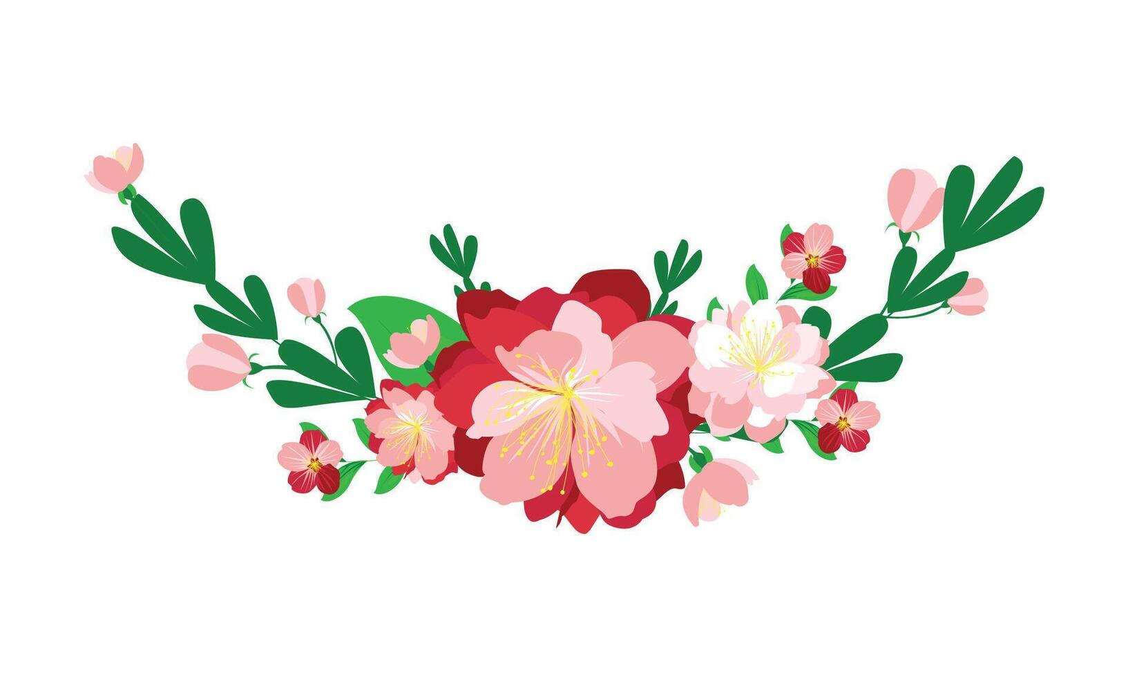 Corner frame flowers isolated illustration on a white background vector