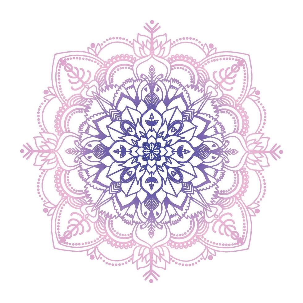 Modern mandala background with colorful style on the white background vector