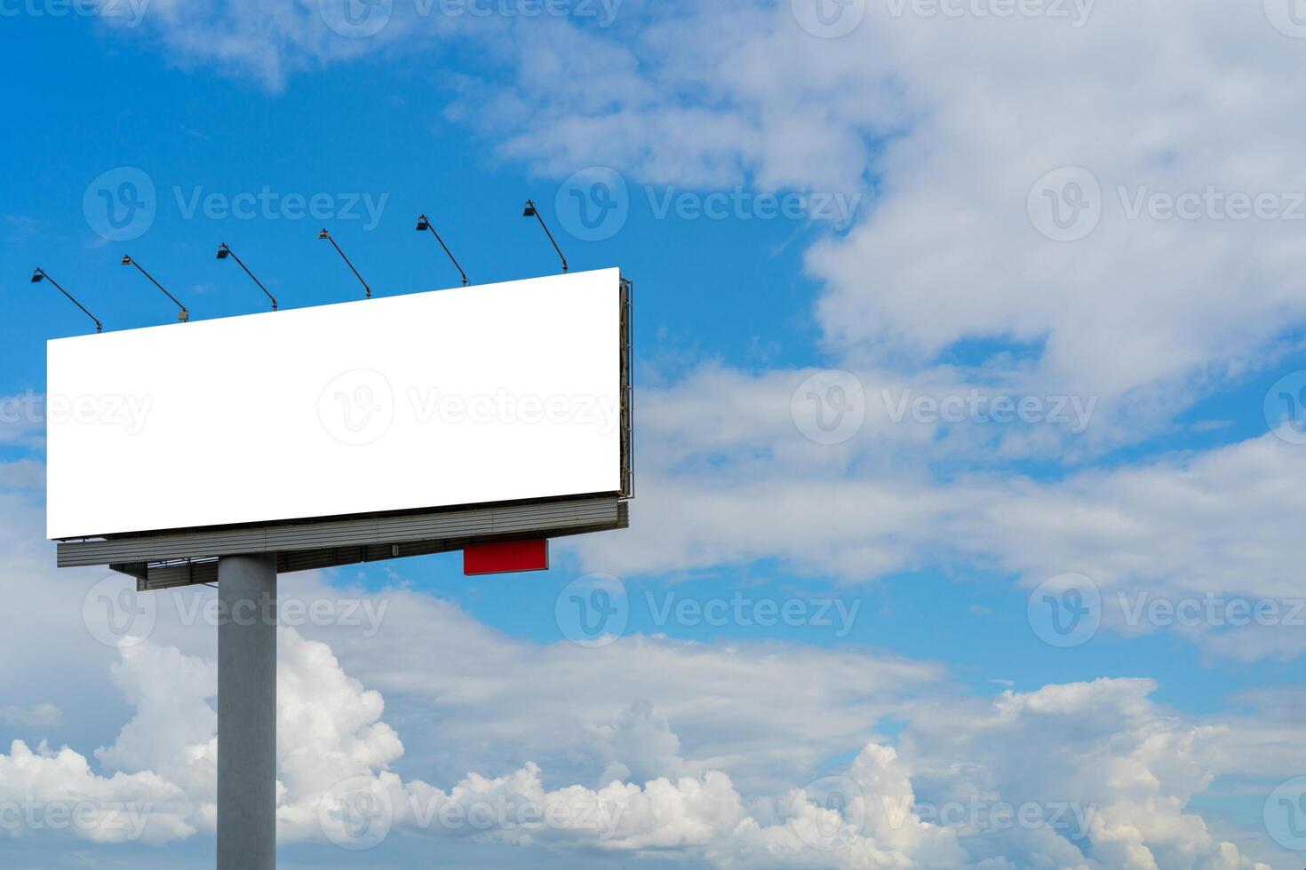 Billboard on pillar against the sky. Empty space for text. photo