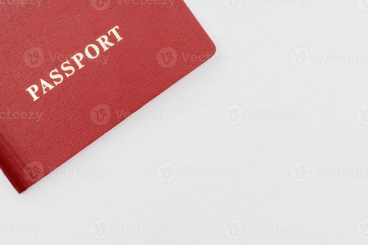 red passport on white background photo