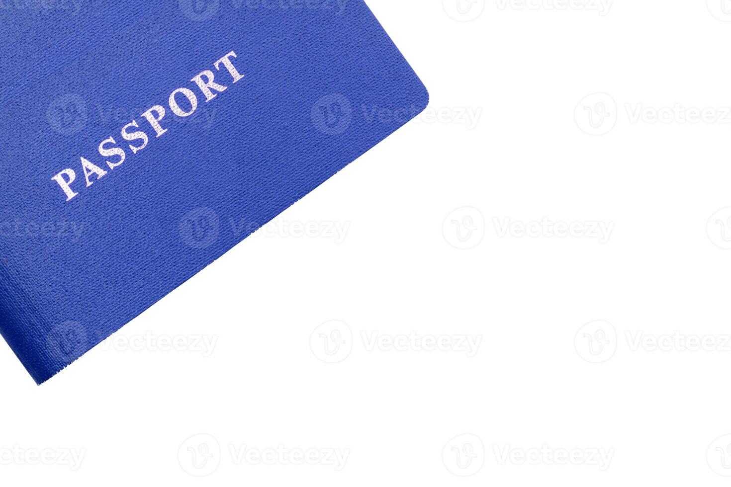 Blue passport on transparent background. Identification travel document. photo