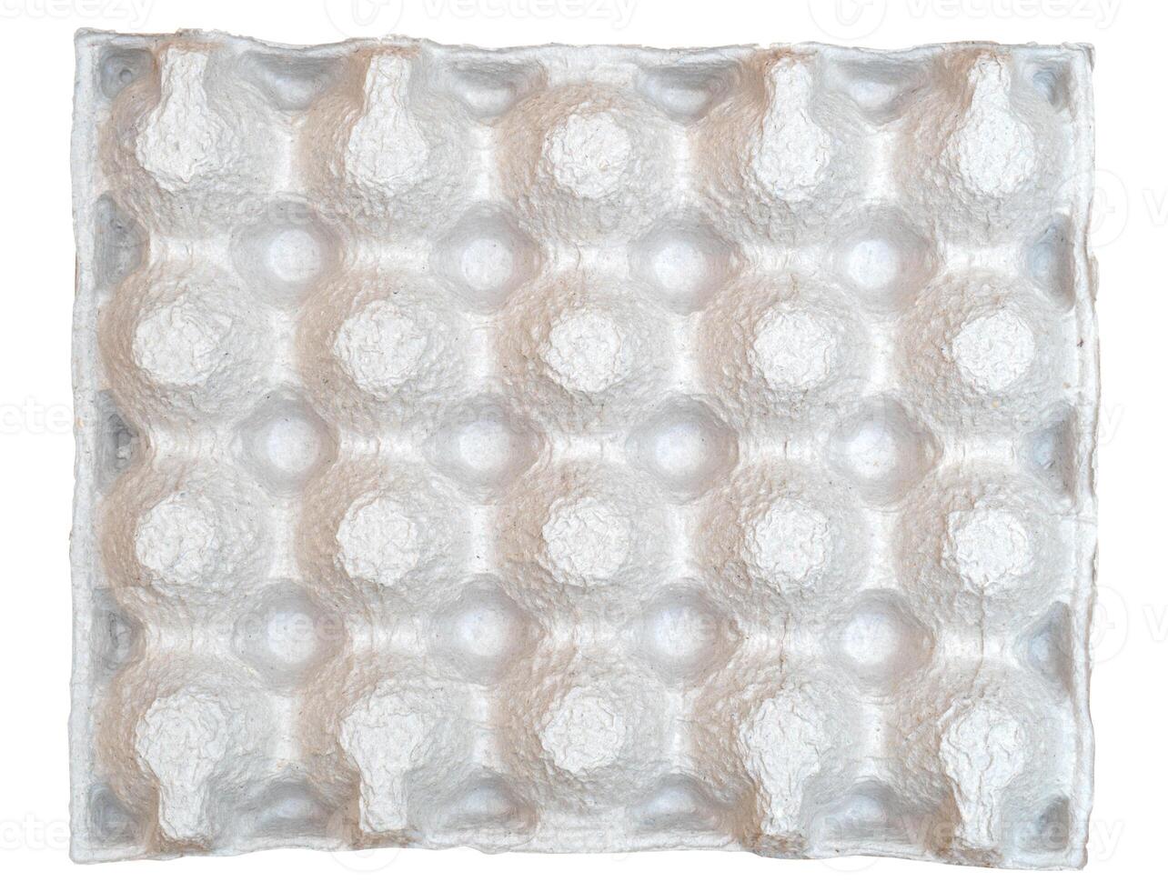Paper packaging for chicken eggs on a white background. View from the top. photo