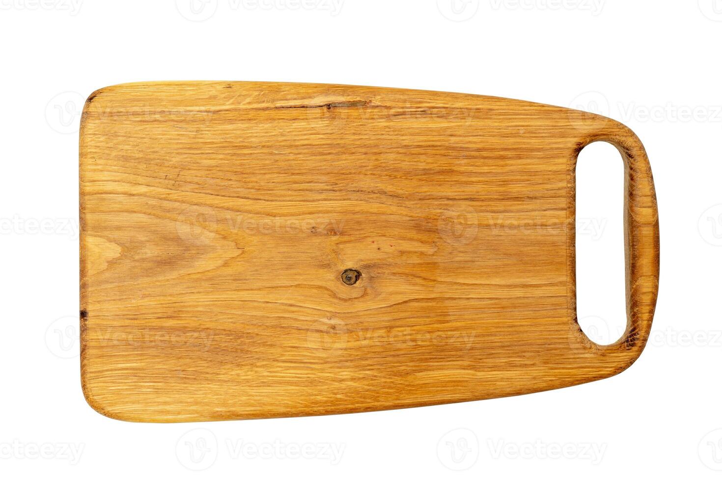 Oak cutting board on a white background. photo