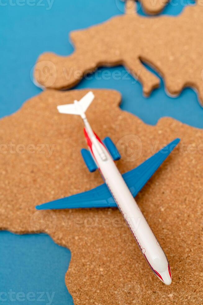 The outline of the continent of Africa and the aircraft. photo