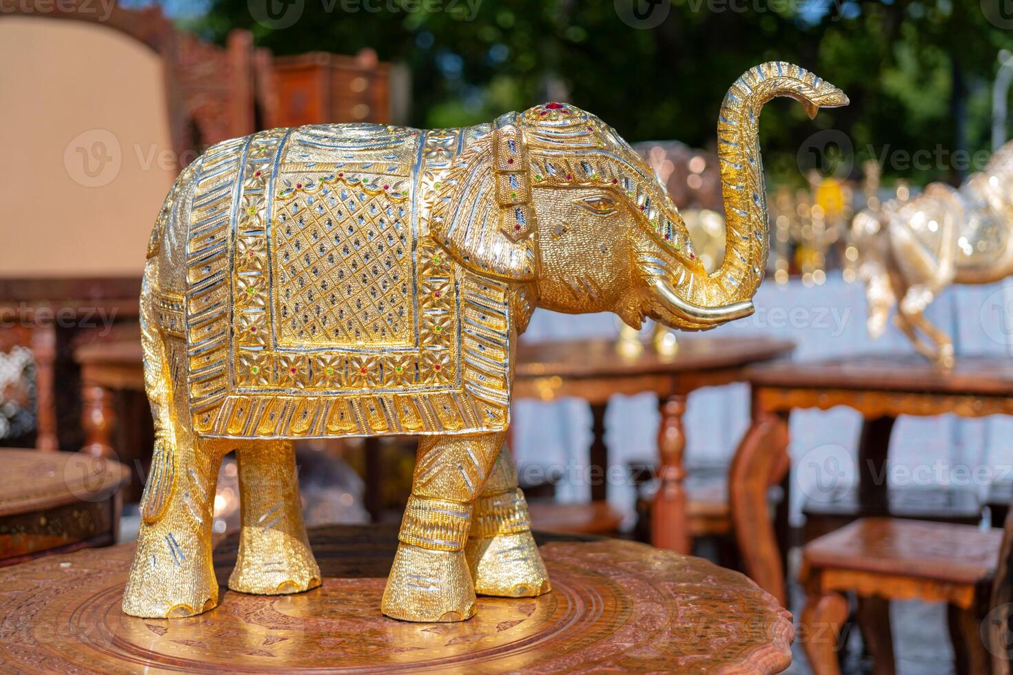 traditional souvenir from India is the figure of an elephant. photo
