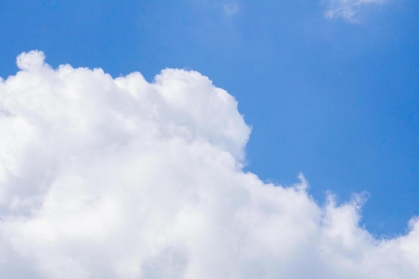 Summer blue sky cloud gradient light white background. Beauty clear cloudy in sunshine calm bright winter air bacground. Gloomy vivid cyan landscape in environment day horizon skyline view spring wind photo