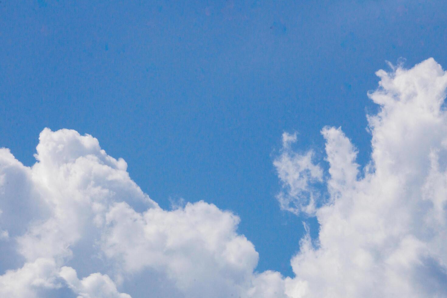 Summer blue sky cloud gradient light white background. Beauty clear cloudy in sunshine calm bright winter air bacground. Gloomy vivid cyan landscape in environment day horizon skyline view spring wind photo