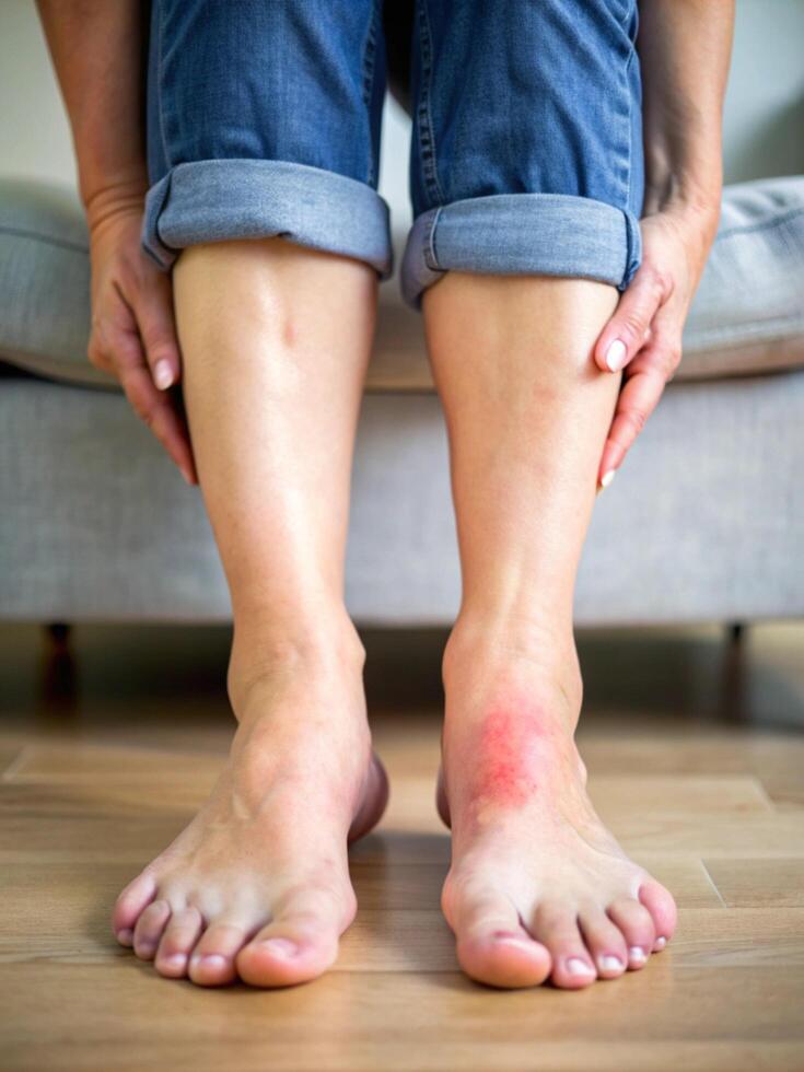 High quality female swollen ankle picture photo