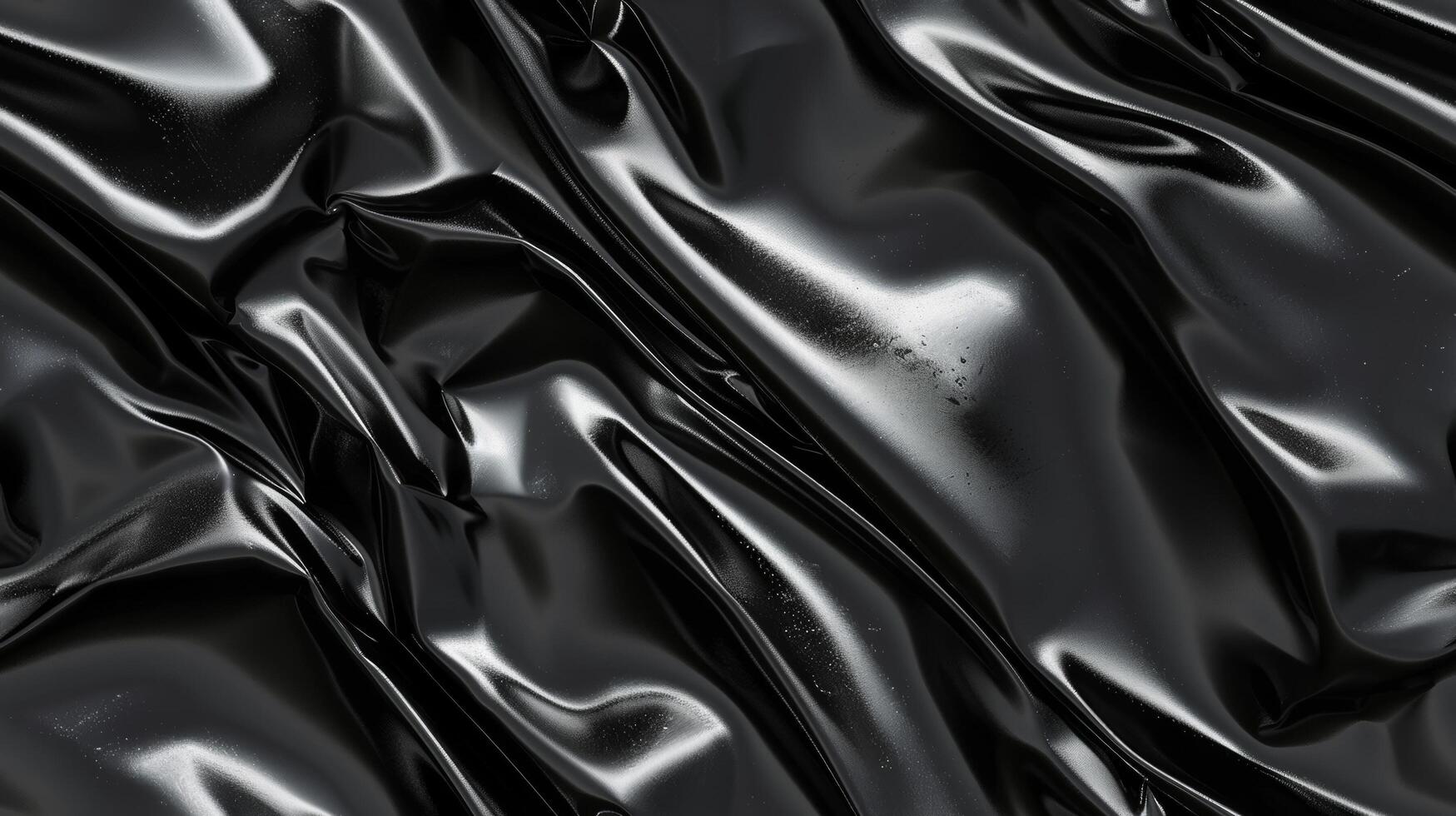 Black liquid pattern. Abstract wavy wallpaper. Flowing luxurious elegant material. Silk texture background. Dark wave fabric. Satin backdrop illustration photo