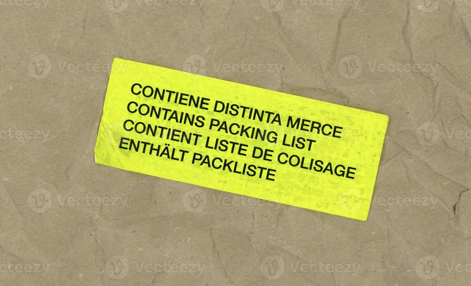 multilingual contains packing list label photo