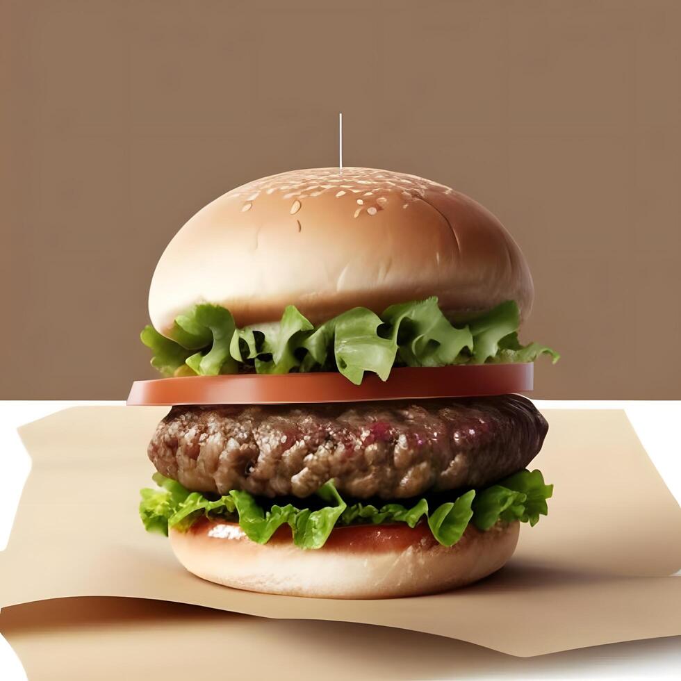Big fresh burger with cheese and bacon isolated on background, fresh tasty burger photo