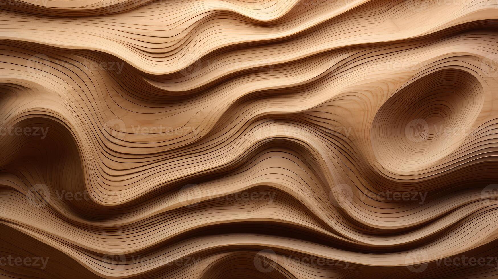 Natural wood texture with flowing lines and curves photo
