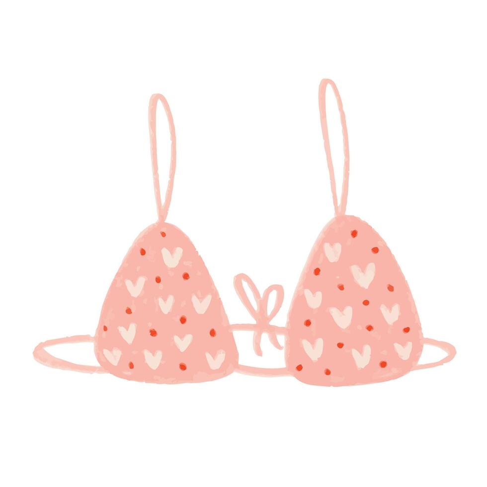 Sconce with a soft beige cup illustration of underwear a bra Sconce with lace highlighted vector