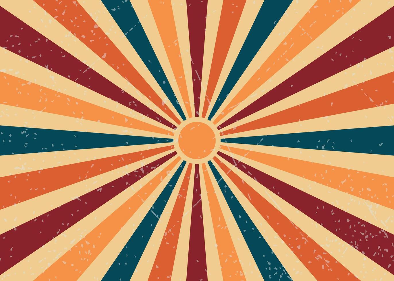 Sun with Rays Retro Background. 90s Vintage Background. vector