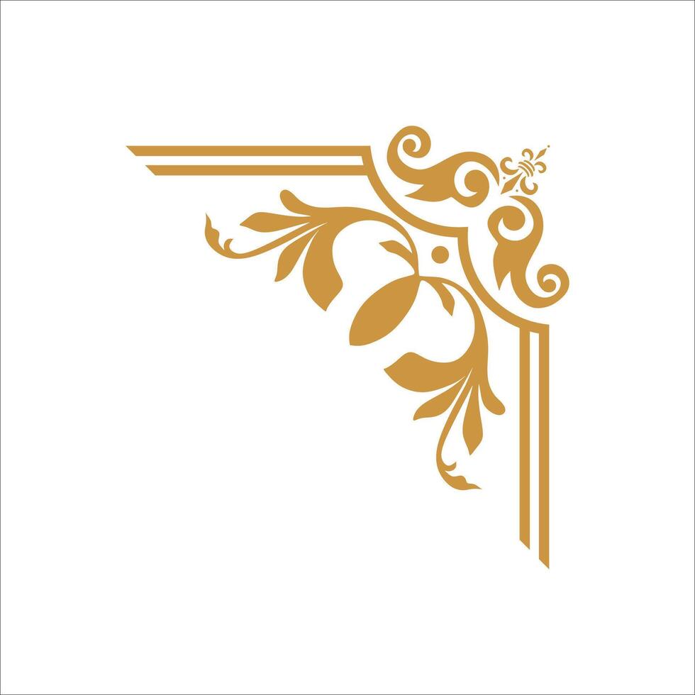 Luxury corner shape element vector