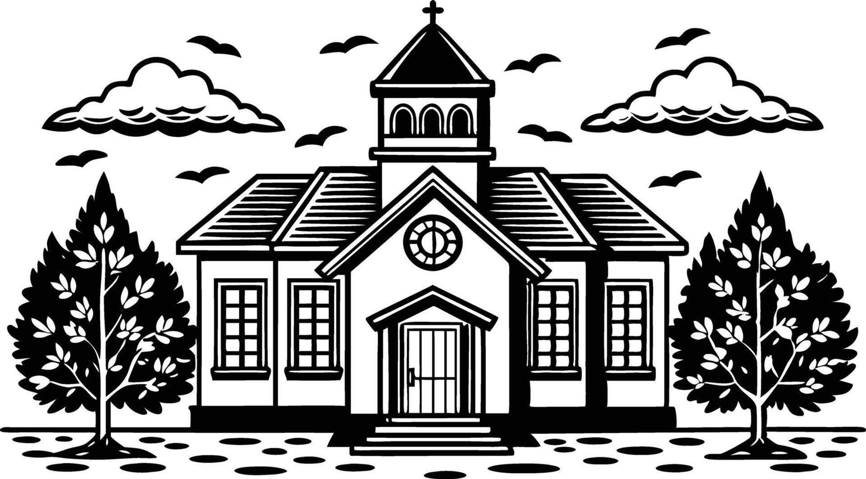 Artwork of school vector