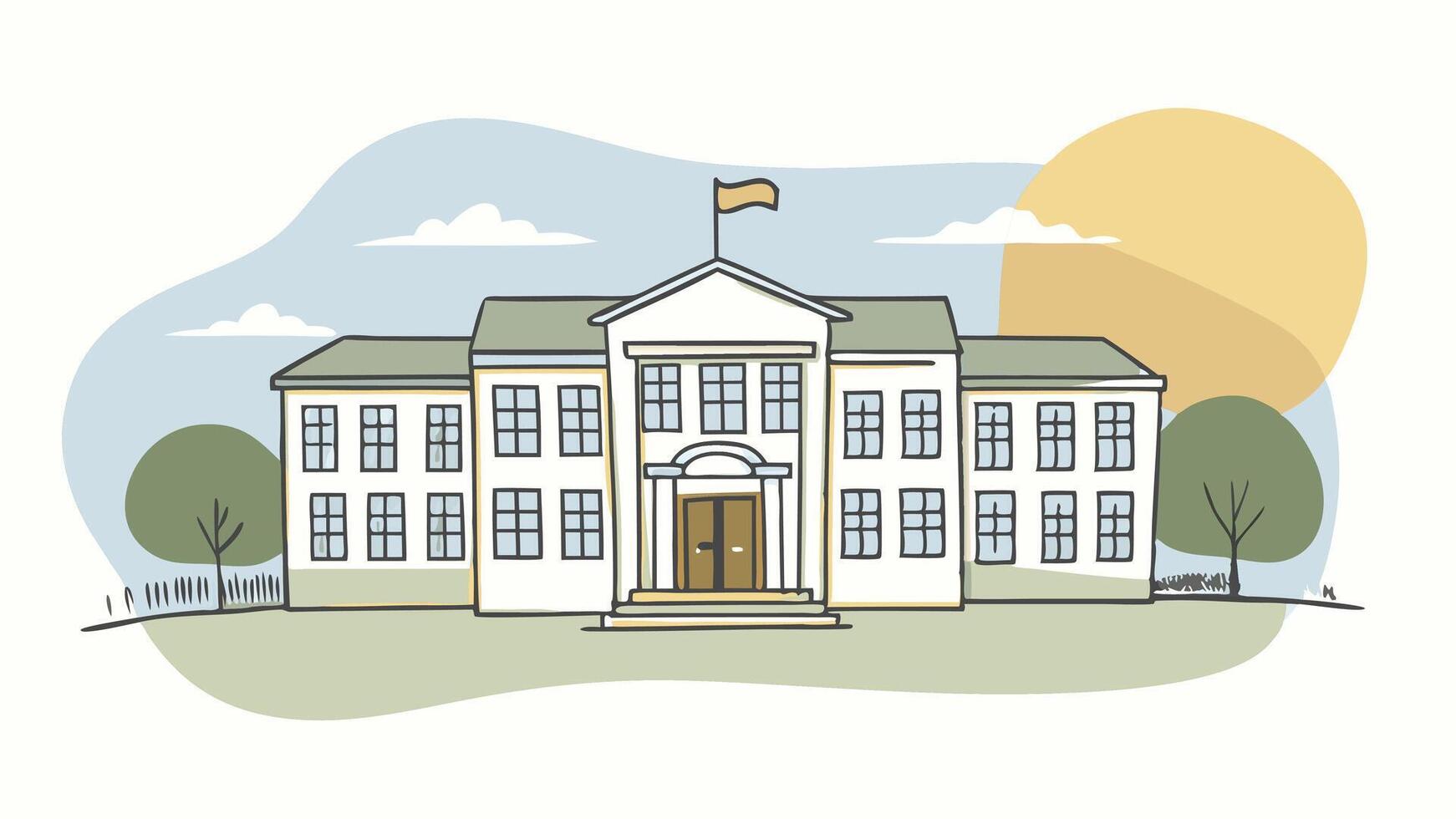 Artwork of school vector