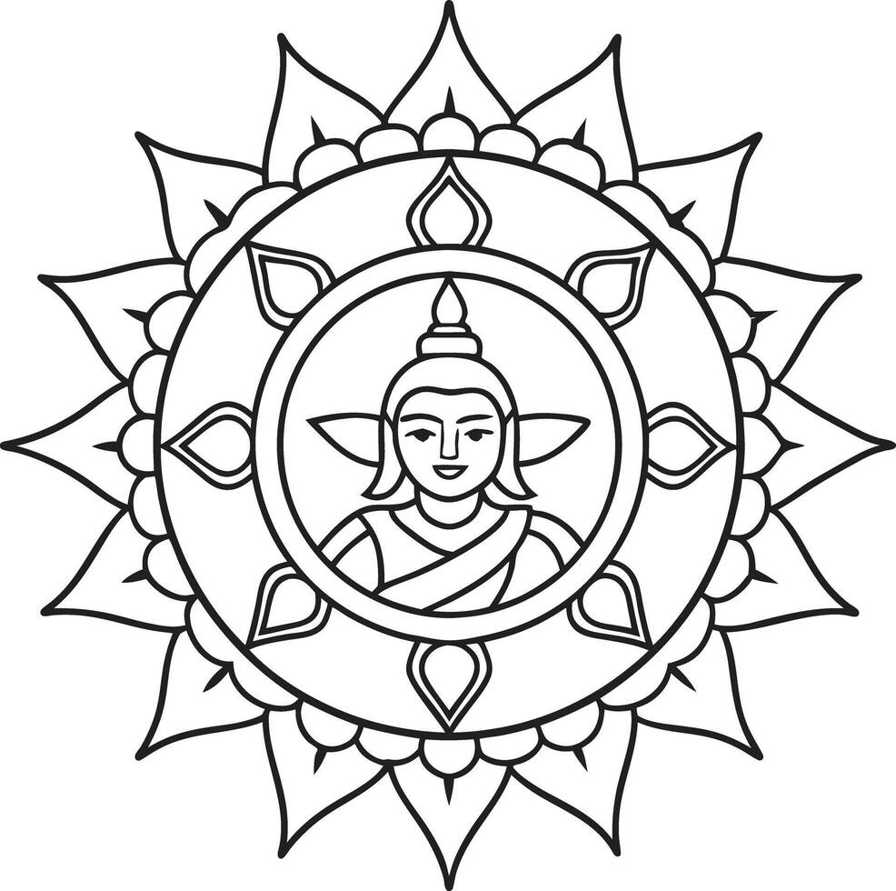 Mandala for coloring book vector