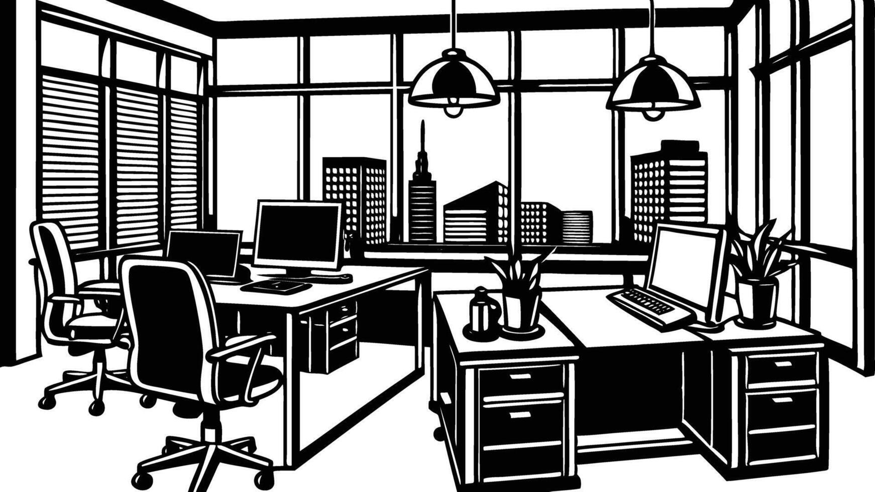 Artwork of office vector