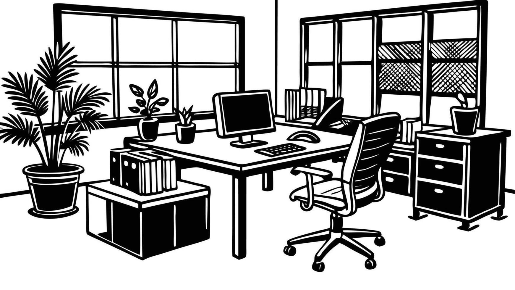 Artwork of office vector