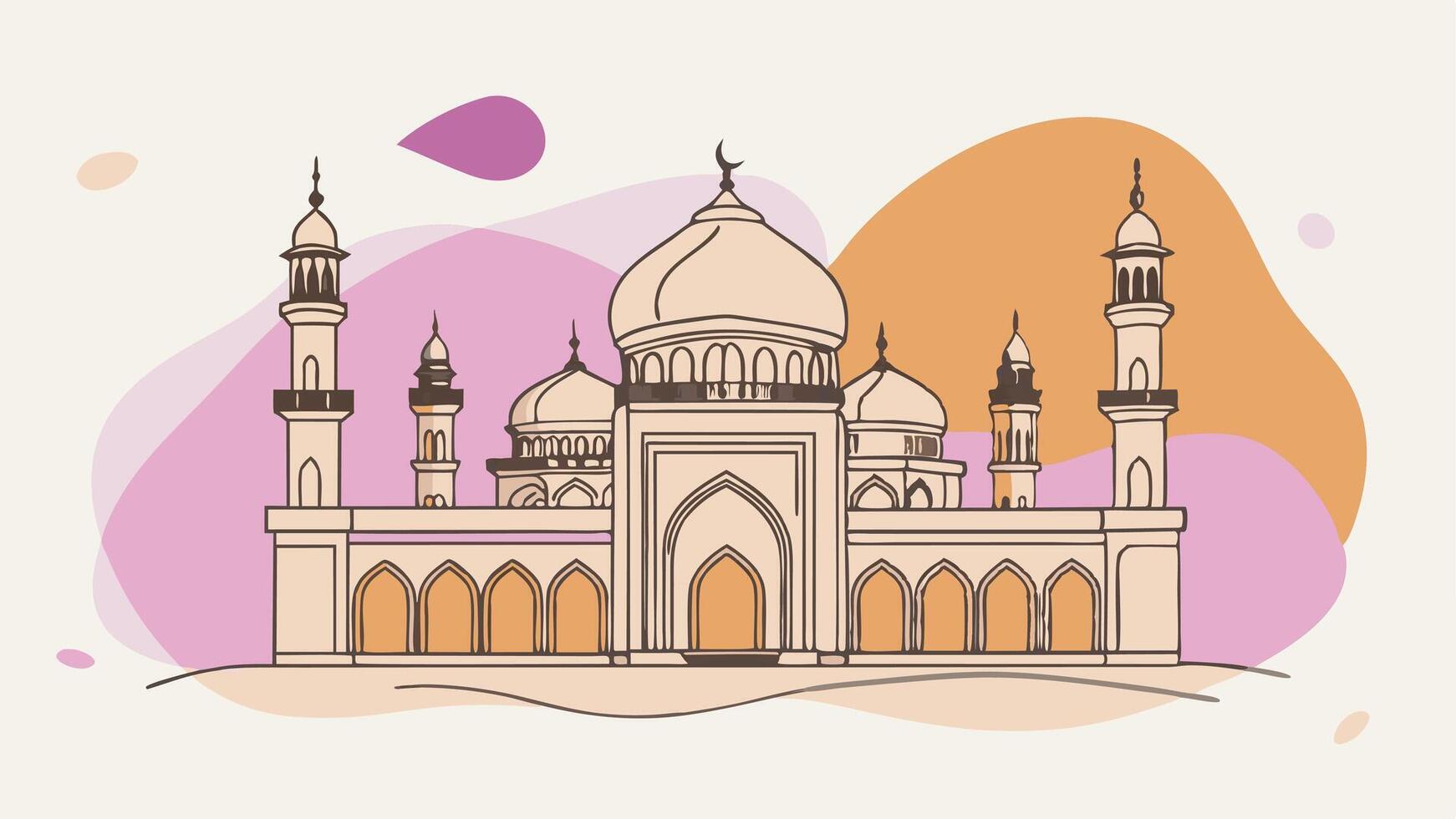 Artwork of mosque vector