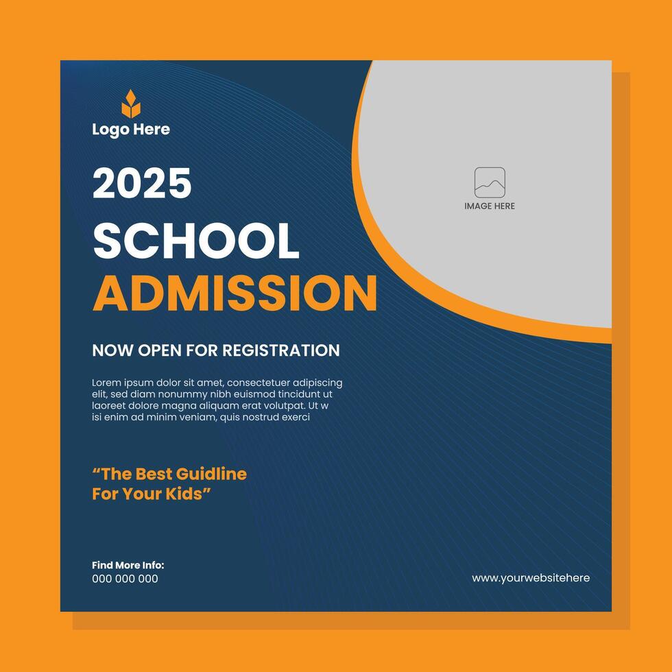 School Admission Social Media Post vector