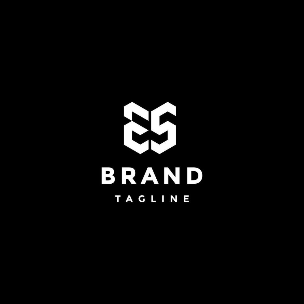 Simple Bold Initial Letter ES Logo Design. Strong Initial Letters E and S Logo Design. vector