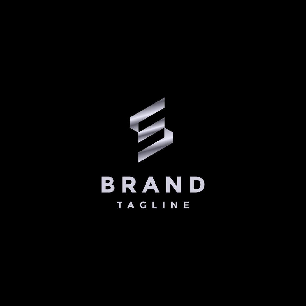 Modern Lines Initial Letter E Logo Design. Minimalist Initial Letter SE Metallic Logo Design. vector