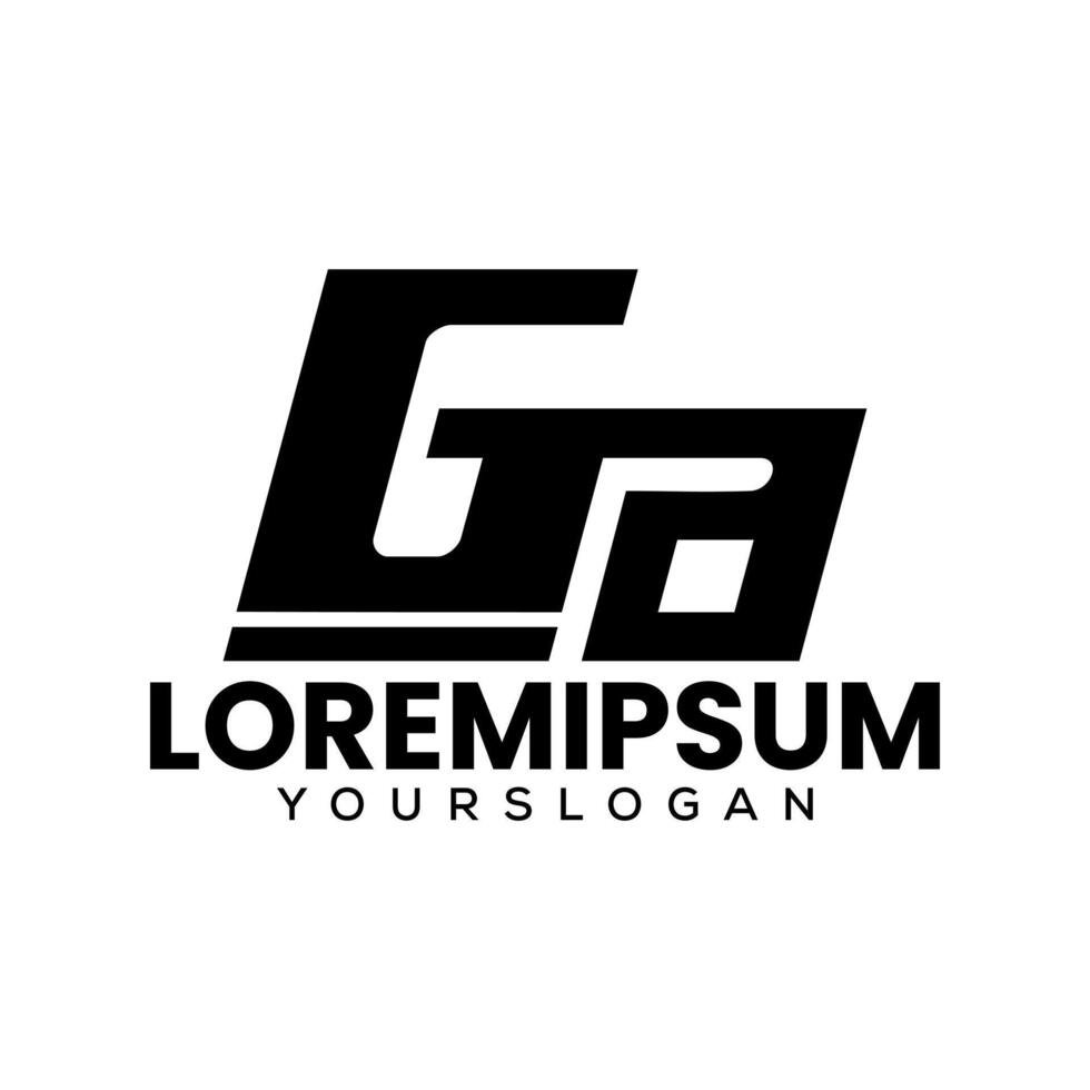 initial letter G A logo design vector