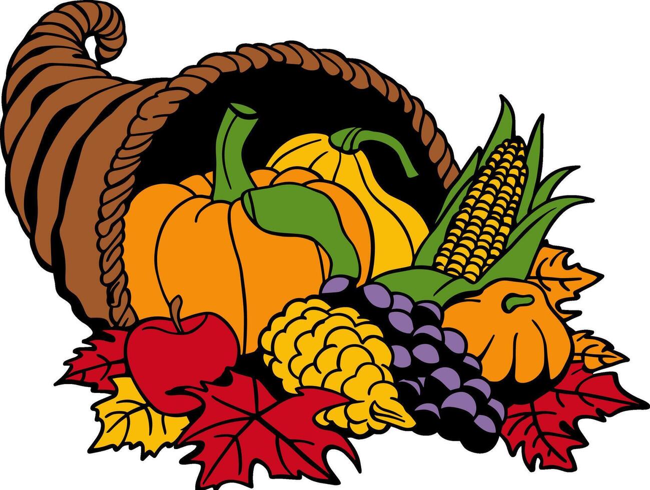 Thanksgiving Cornucopia Horn vector