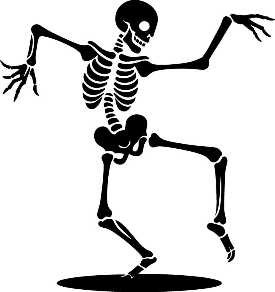 Dancing Skeleton Silhouette vector