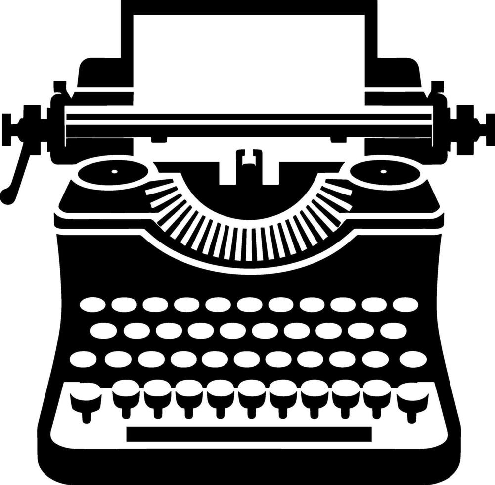 Retro Typewriter Silhouette vector