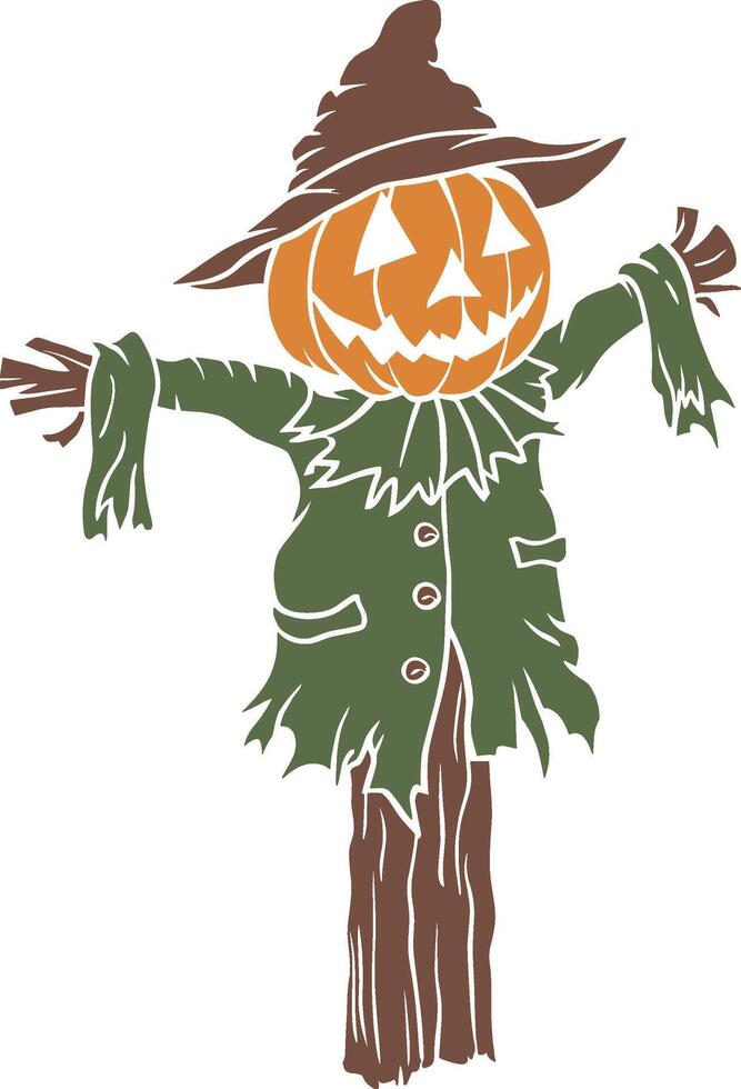 Scarecrow with Pumpkin Head vector