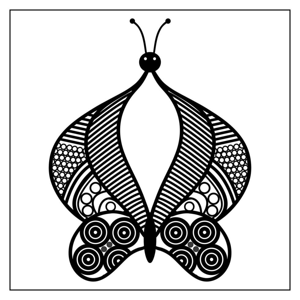 Butterfly Mandala Design and Luxury Decorative Pattern Background Art in Abstract Style vector