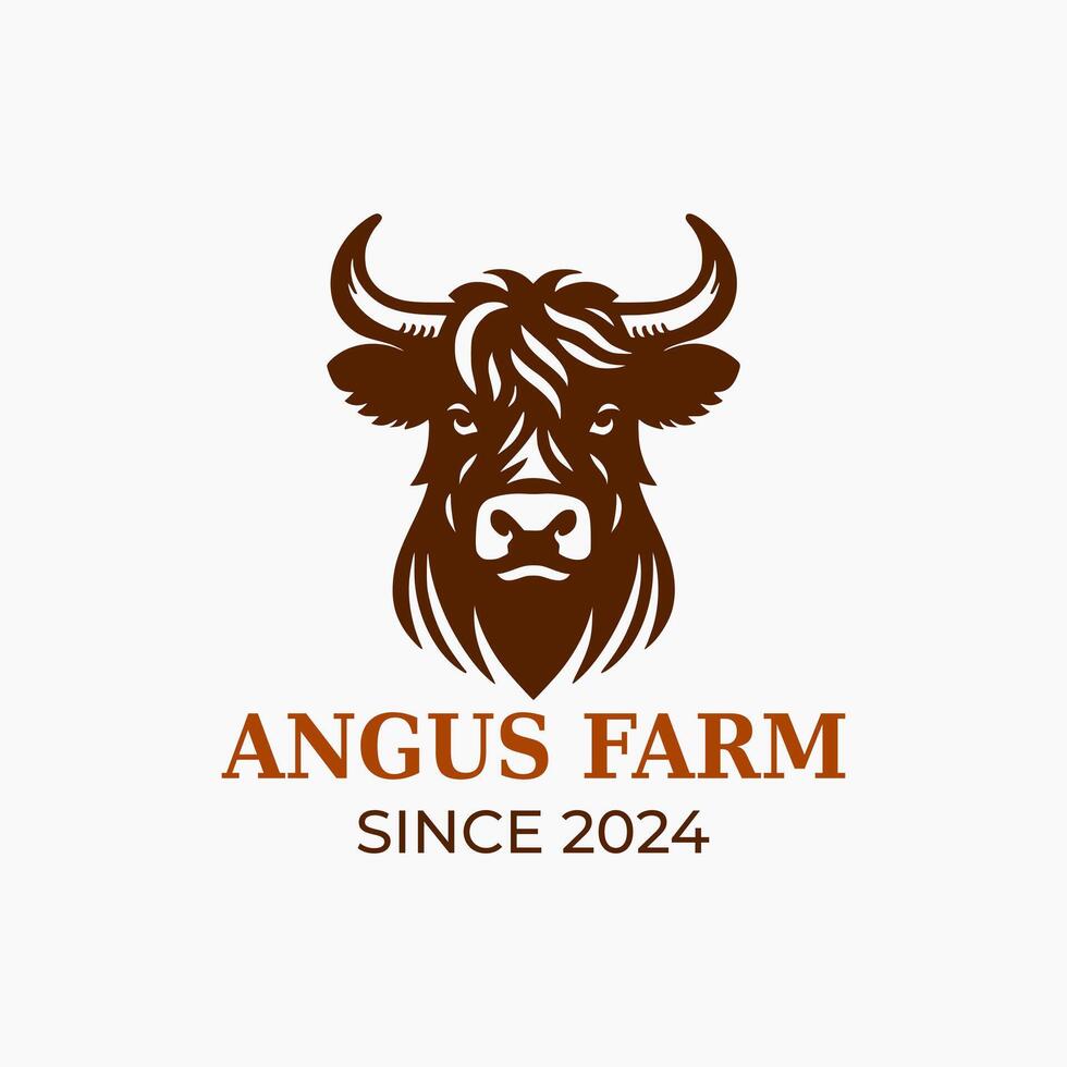 Angus or Cow Farm Logo design template A design asset that features a logo for a farm vector