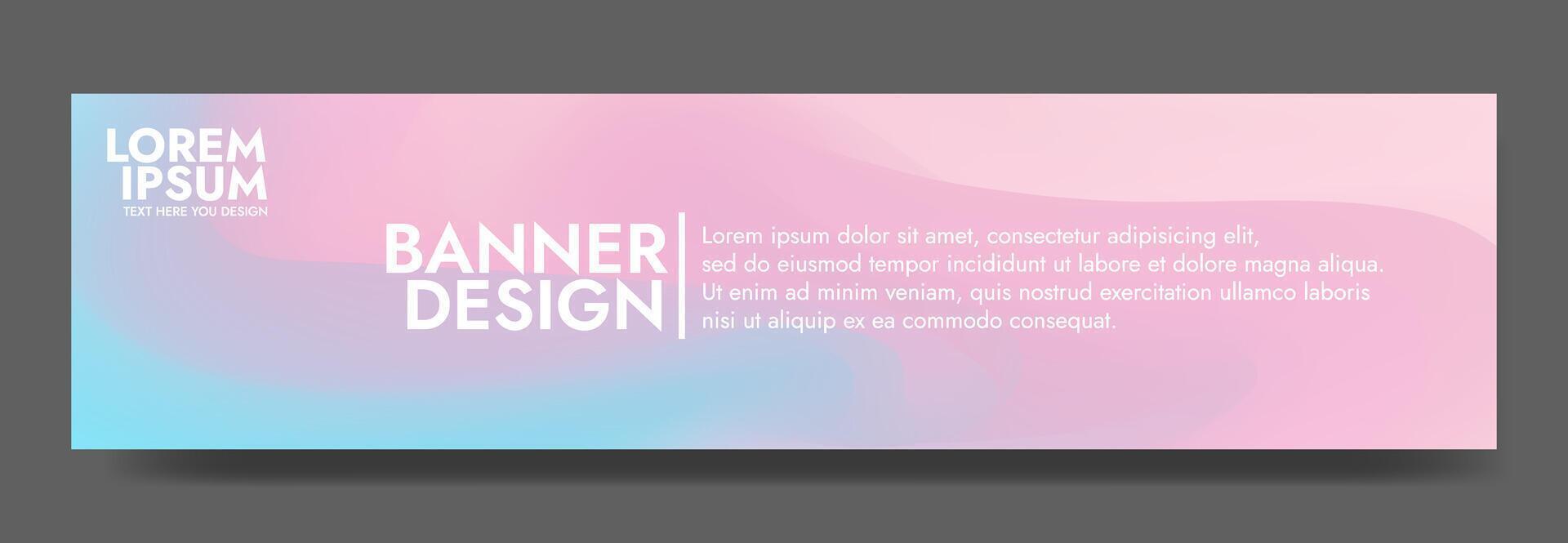Gradient blurred banner in shades of pink blue. Ideal for web banners, social media posts, or any design project that requires a calming backdrop vector