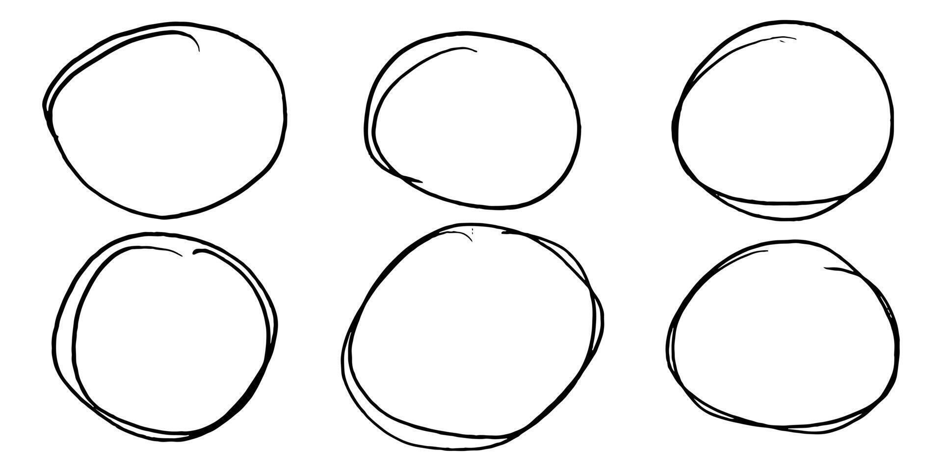 Hand drawn cartoon circle line illustration doodle sketch style for concept design. vector