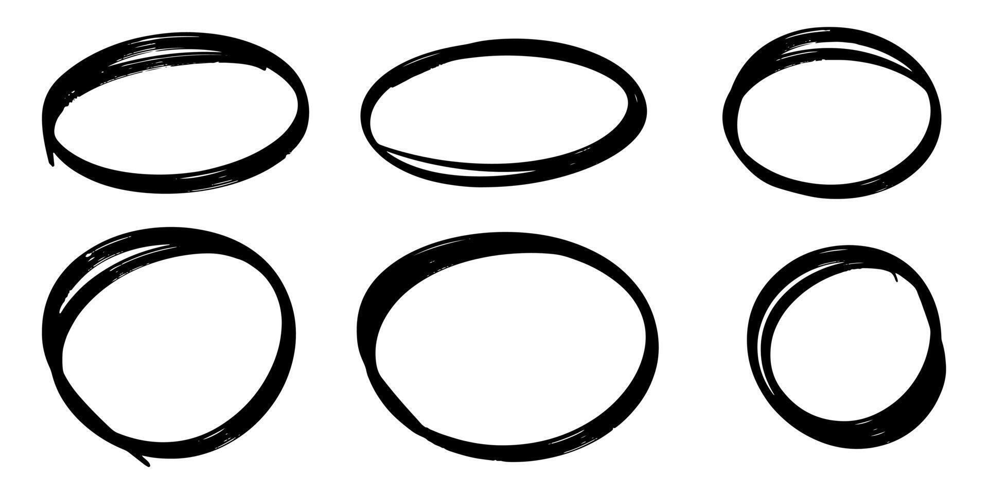 Hand drawn cartoon circle line illustration doodle sketch style for concept design. vector