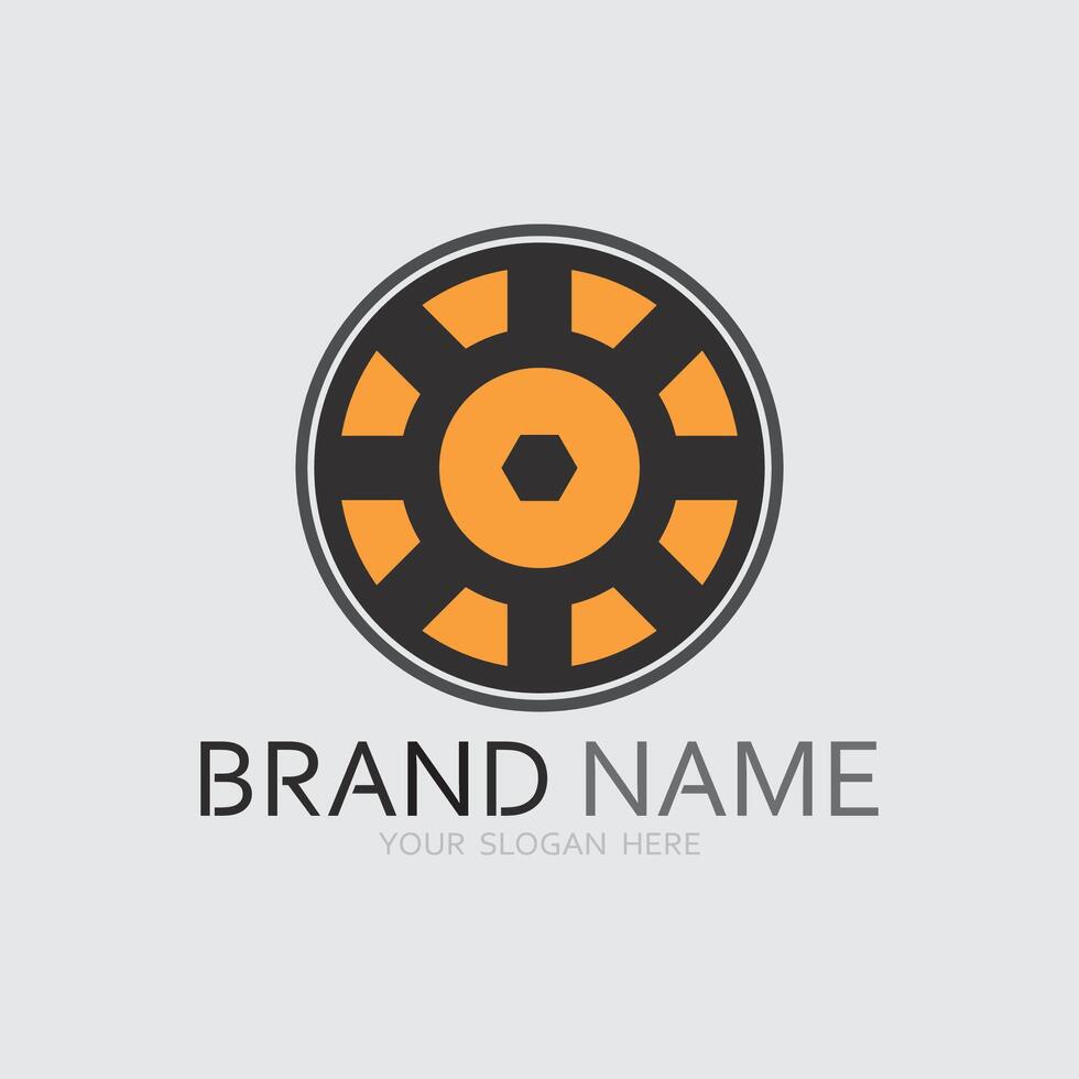 gear logo technology Digital tech engine business logo template concept illustration. Gear electronic factory sign. Cog wheel technology symbol SEO emblem Design element vector