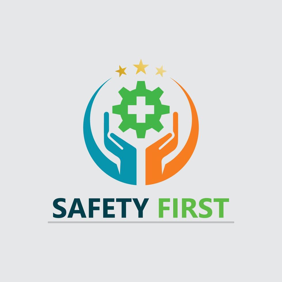 safety first logo icon design and illustration graphic sign vector