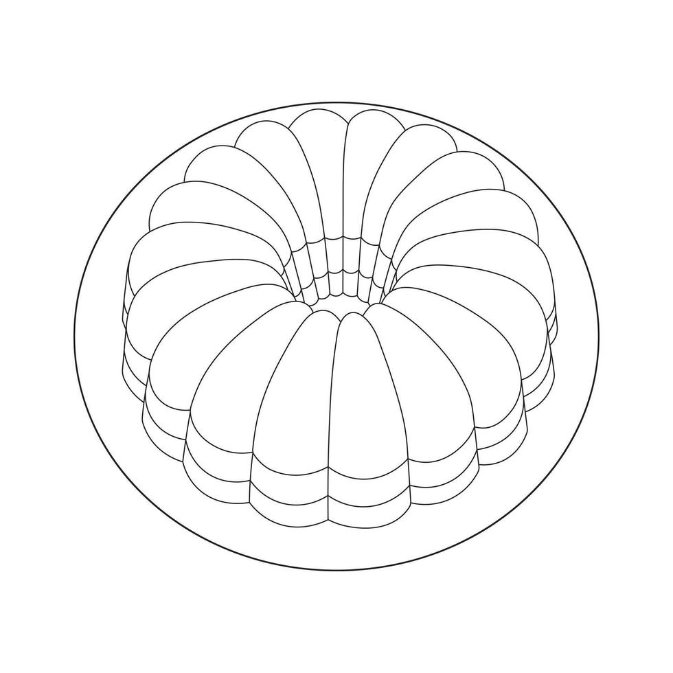 Hand drawn cartoon pudding Isolated on White vector