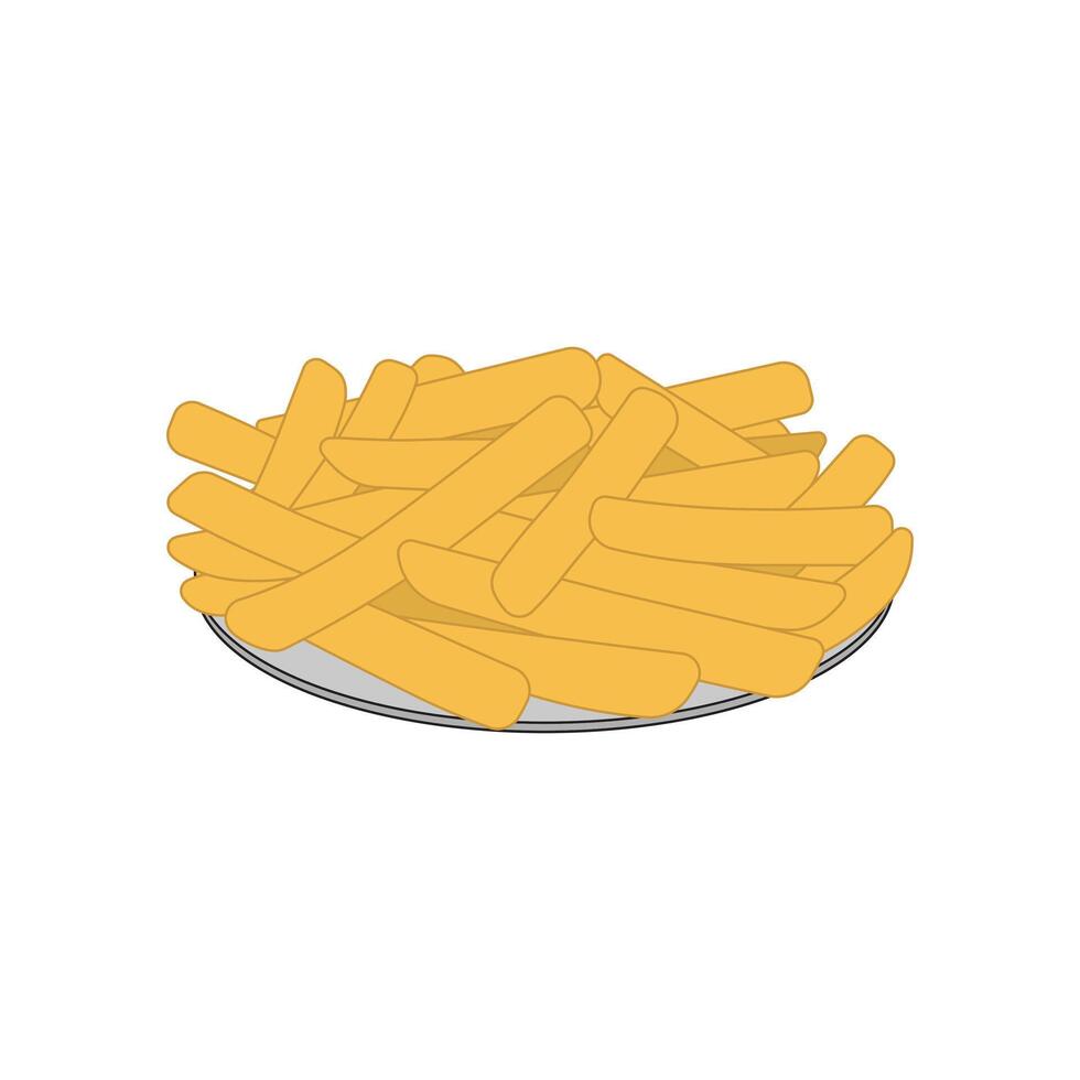 cartoon french fries food Isolated on White vector