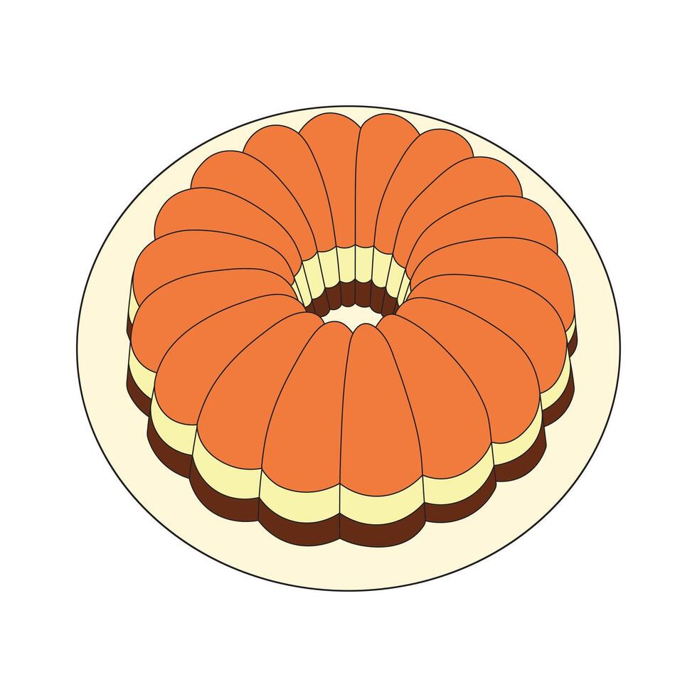 cartoon pudding Isolated on White vector