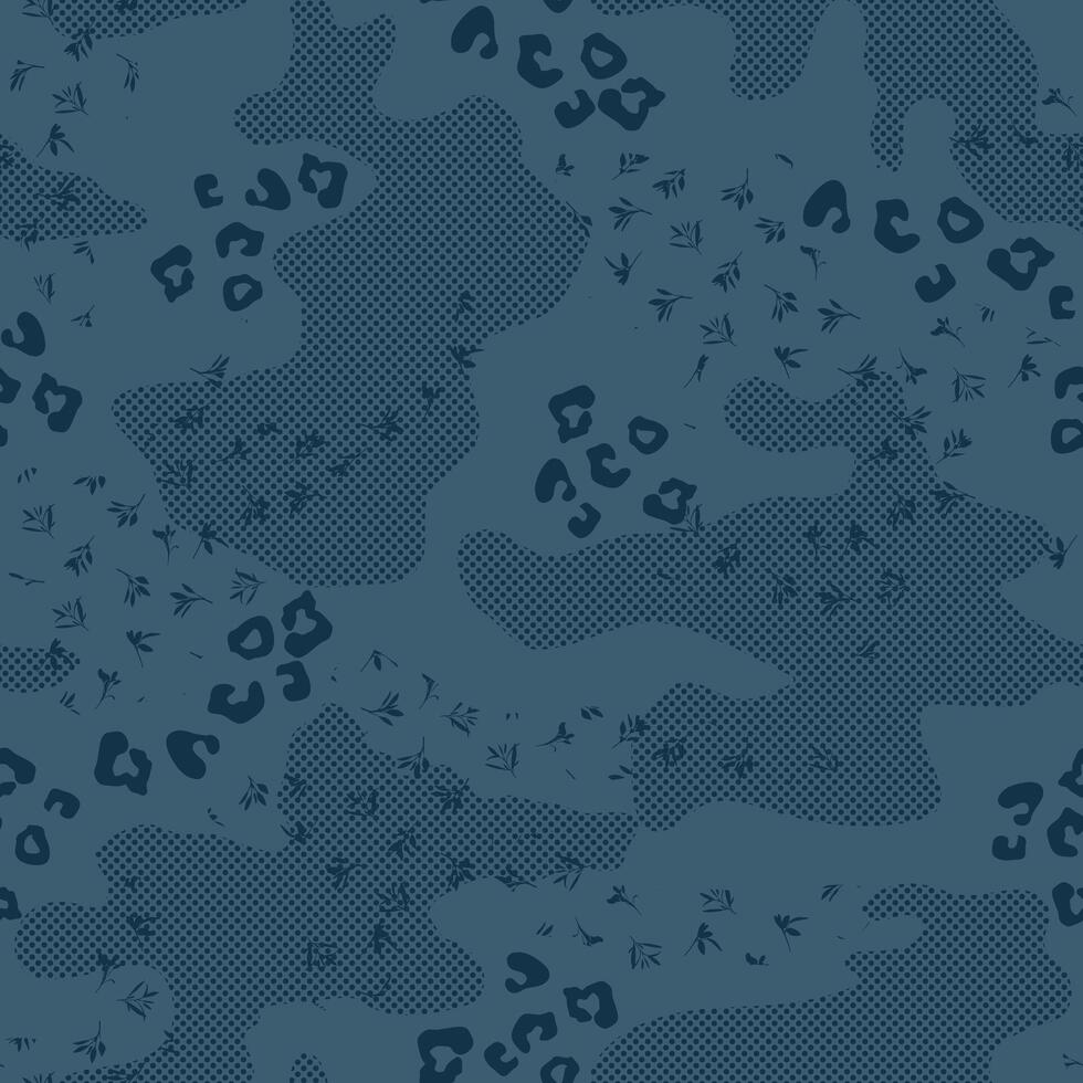 Abstract halftone bitmap texture camouflage seamless pattern vector
