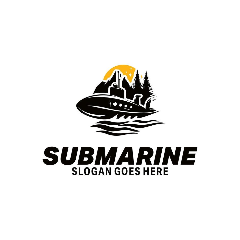 Submarine Template Design Illustration vector
