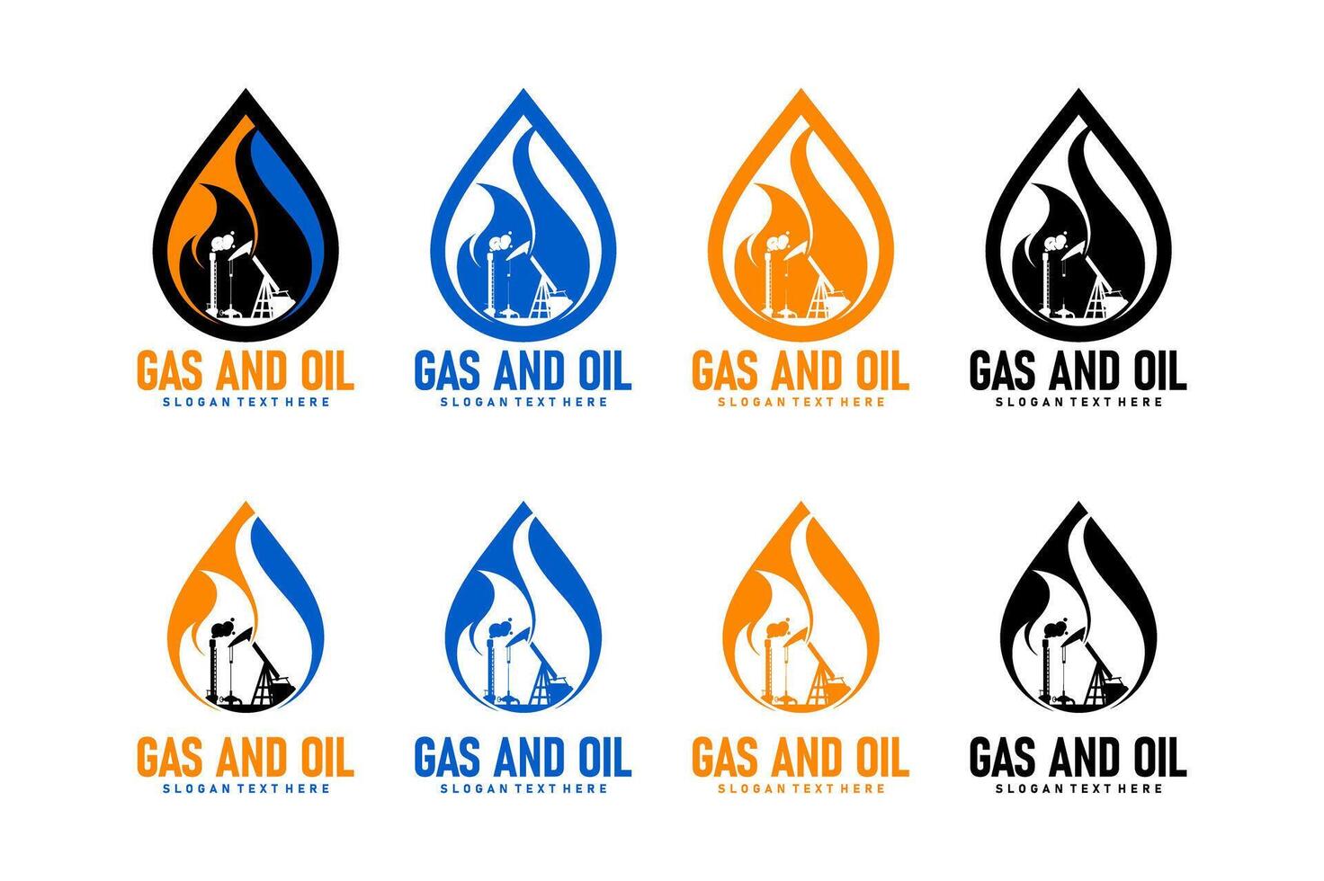 oil and gas logo design illustration vector