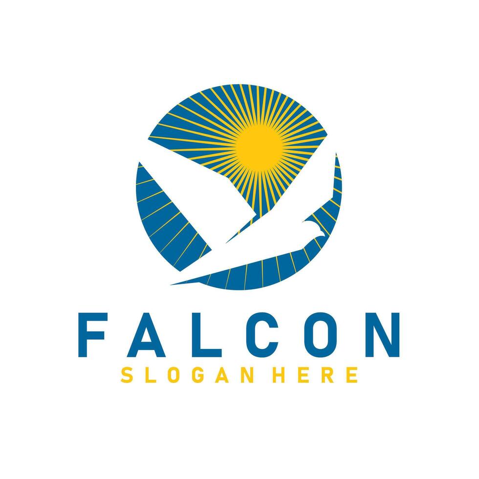 falcon circle sun illustration design vector