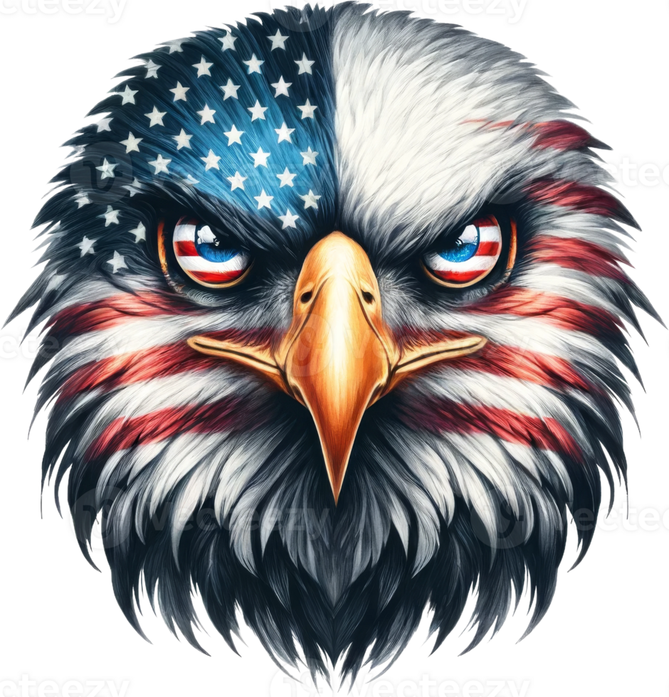 american bald eagle with american flag png