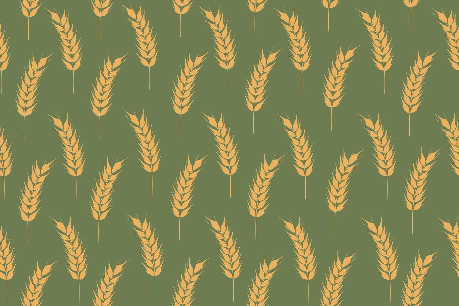 Collection of golden ripe spikelets of wheat. Agricultural symbol, flour production. silhouette of wheat. vector