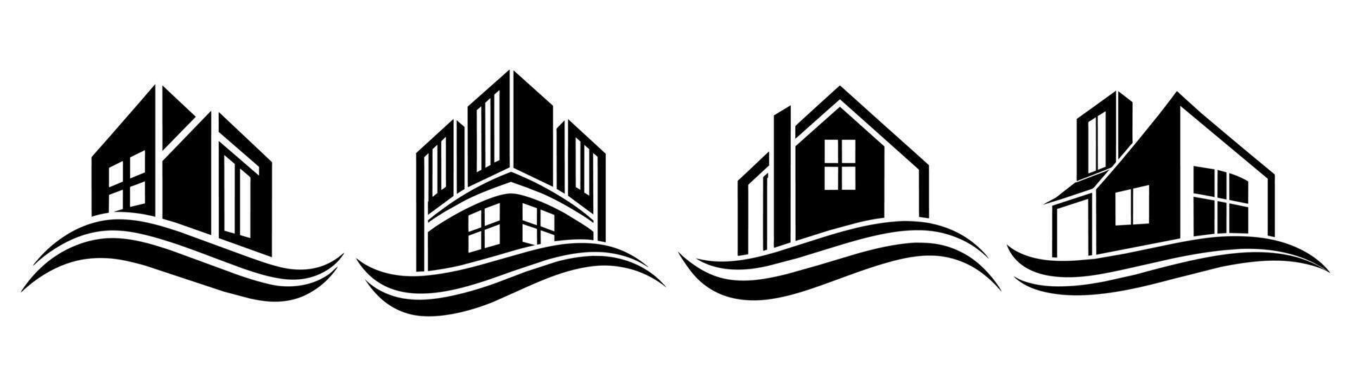A Set of Minimal Real Estate Business Logos vector